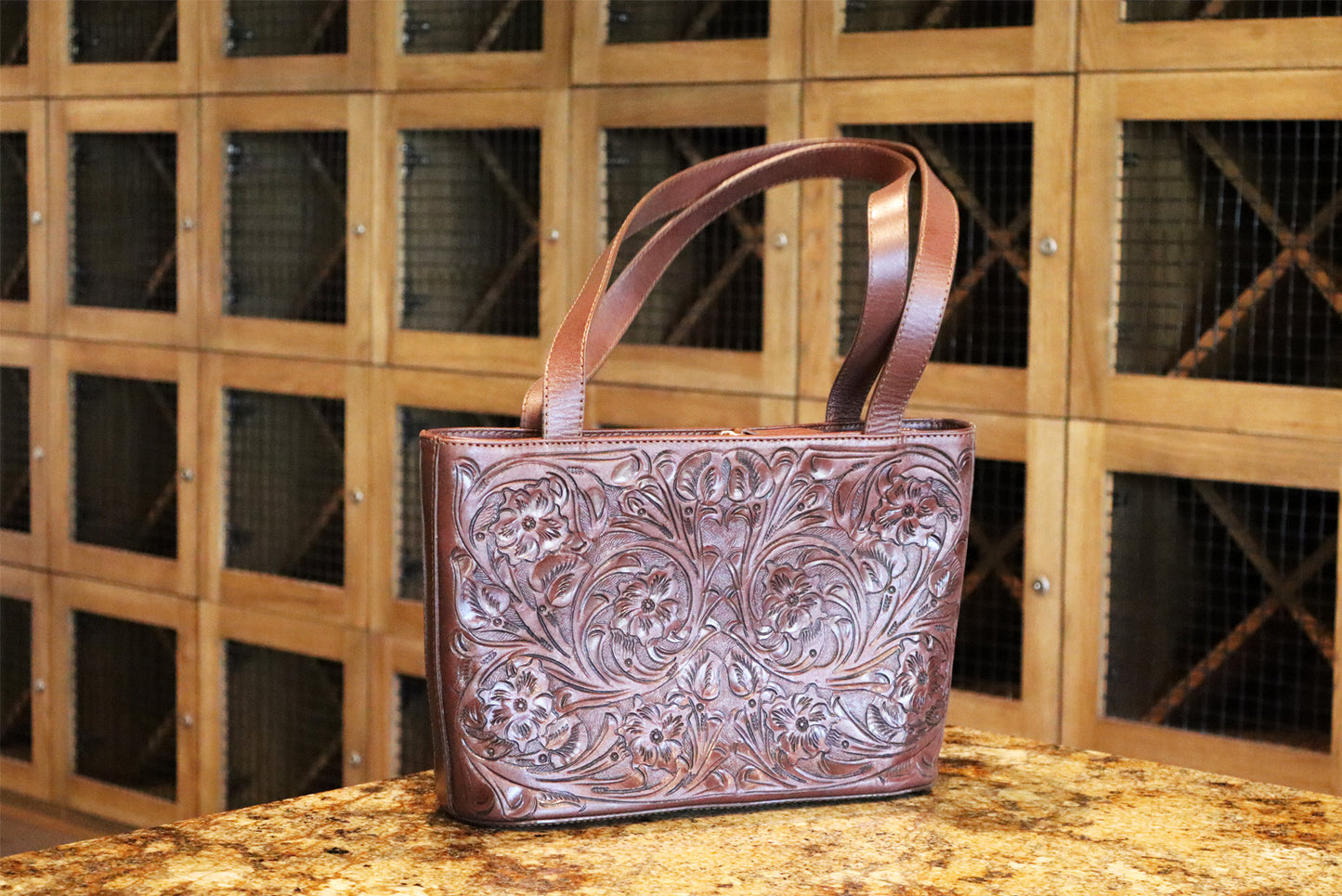 Tooled Leather Brown Bag – Timeless Craftsmanship, Modern Elegance
