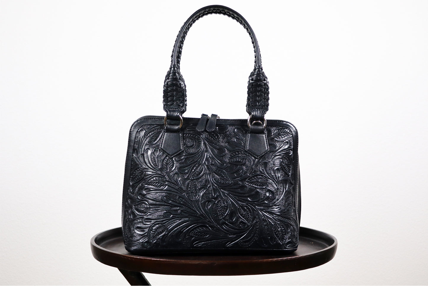 Tooled Leather Black Bag – Timeless Craftsmanship, Modern Elegance