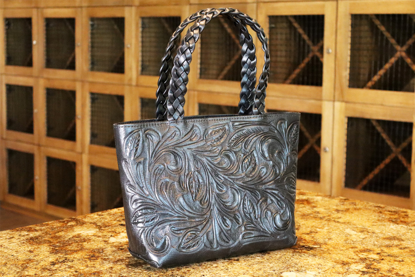 Tooled Leather Black Bag – Timeless Craftsmanship, Modern Elegance