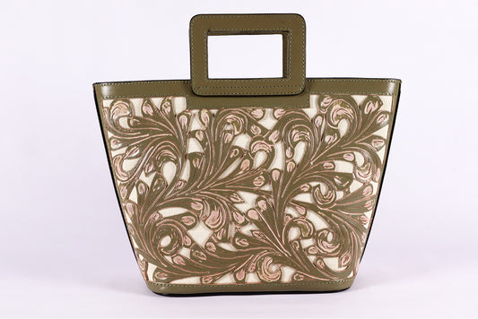 Tooled Leather Vintage Olive Bag – Timeless Craftsmanship, Modern Elegance Bag