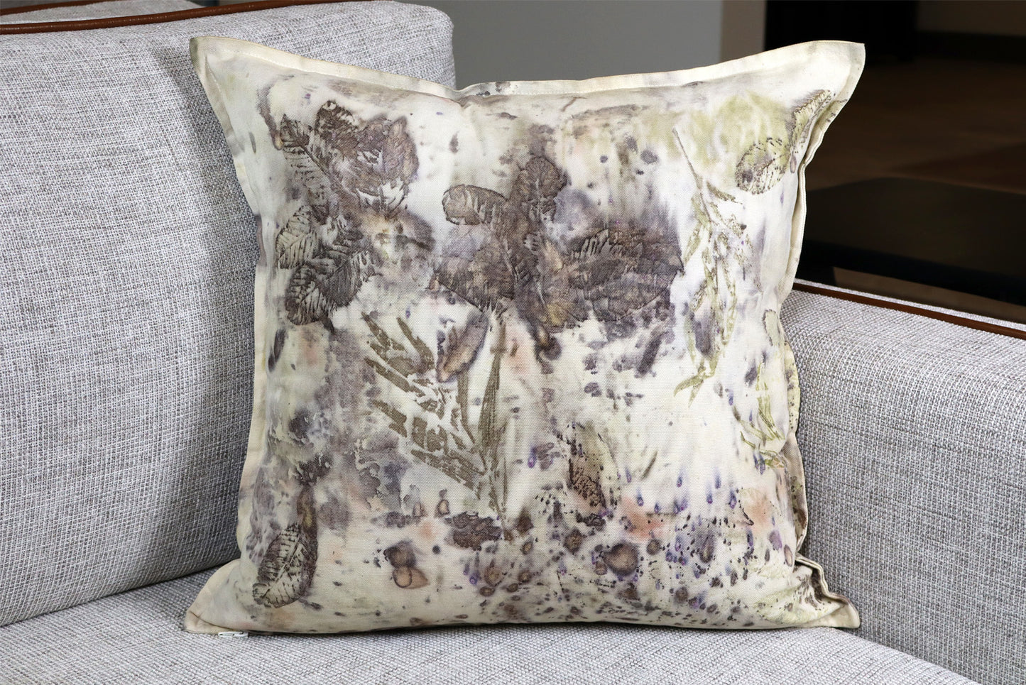 Modern elegant Pillow Cotton Handmade dyed , Natural Pigments