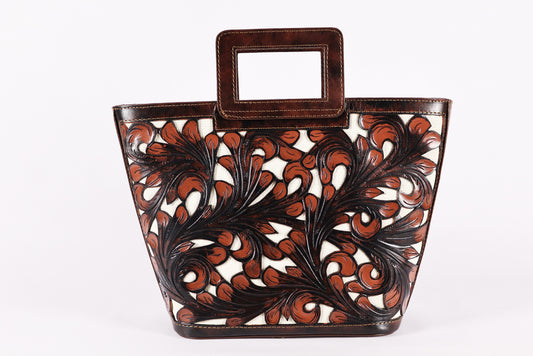 Tooled Leather French beige Bag – Timeless Craftsmanship, Modern Elegance