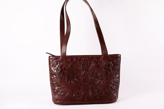 Tooled Leather Brown Bag – Timeless Craftsmanship, Modern Elegance