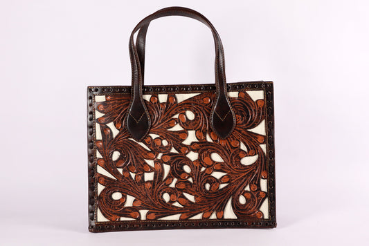 Crossbody bag, French beige Bag, woman bag, Genuine Tooled Leather bags