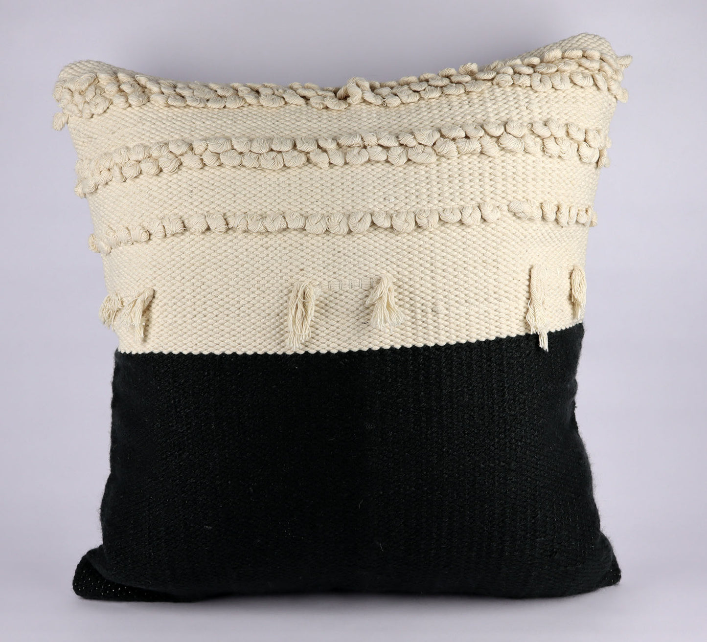 Pillow Natural Organic Color Beige, Oxford Dark Grey.