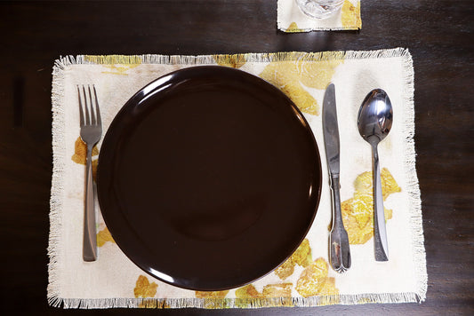 Natural Cotton Placemats Handmade dyed, Handmade Placemats.