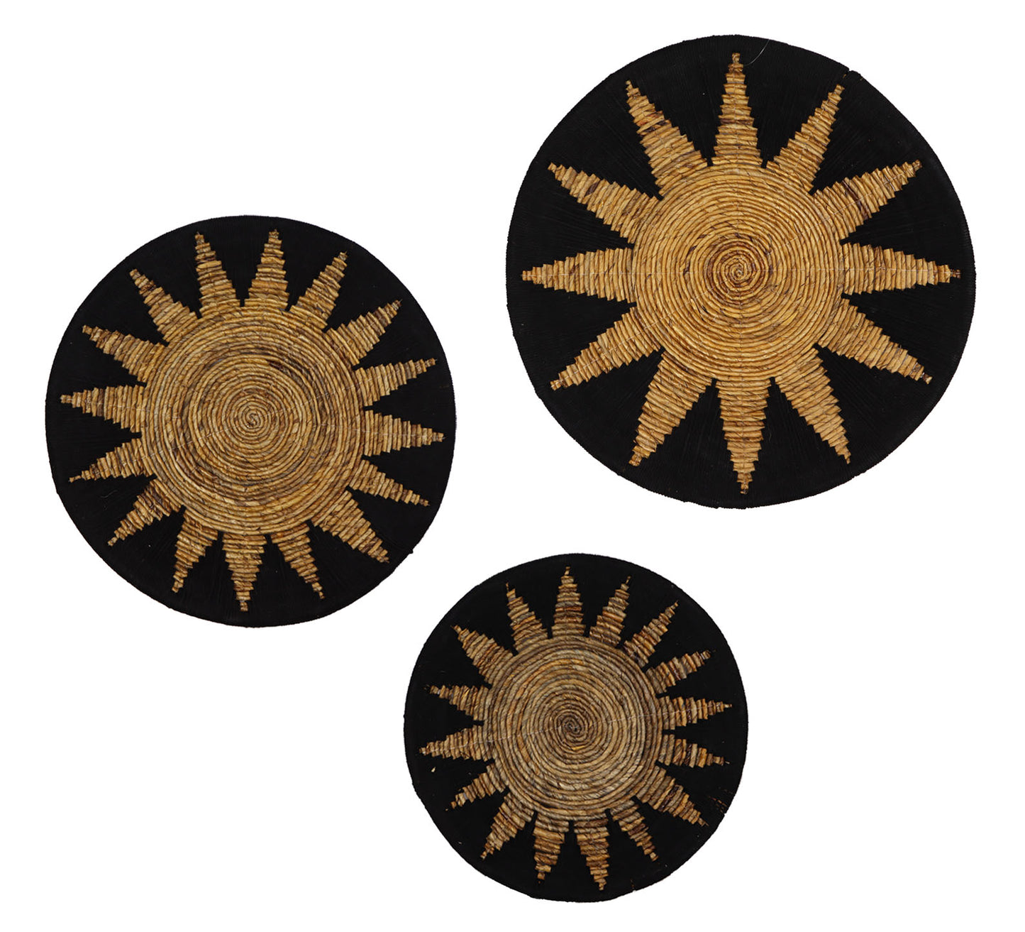 Woven Wall Basket Set of 3 Bailey Black