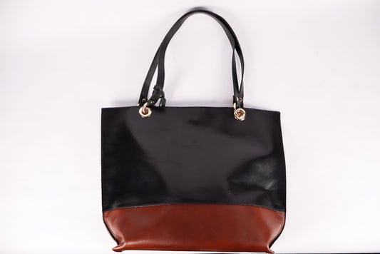 Black and brown leather bag, Leather Shoulder bag, Original Leather