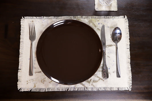 Botanical Placemats Handmade Dyed, Natural Cotton