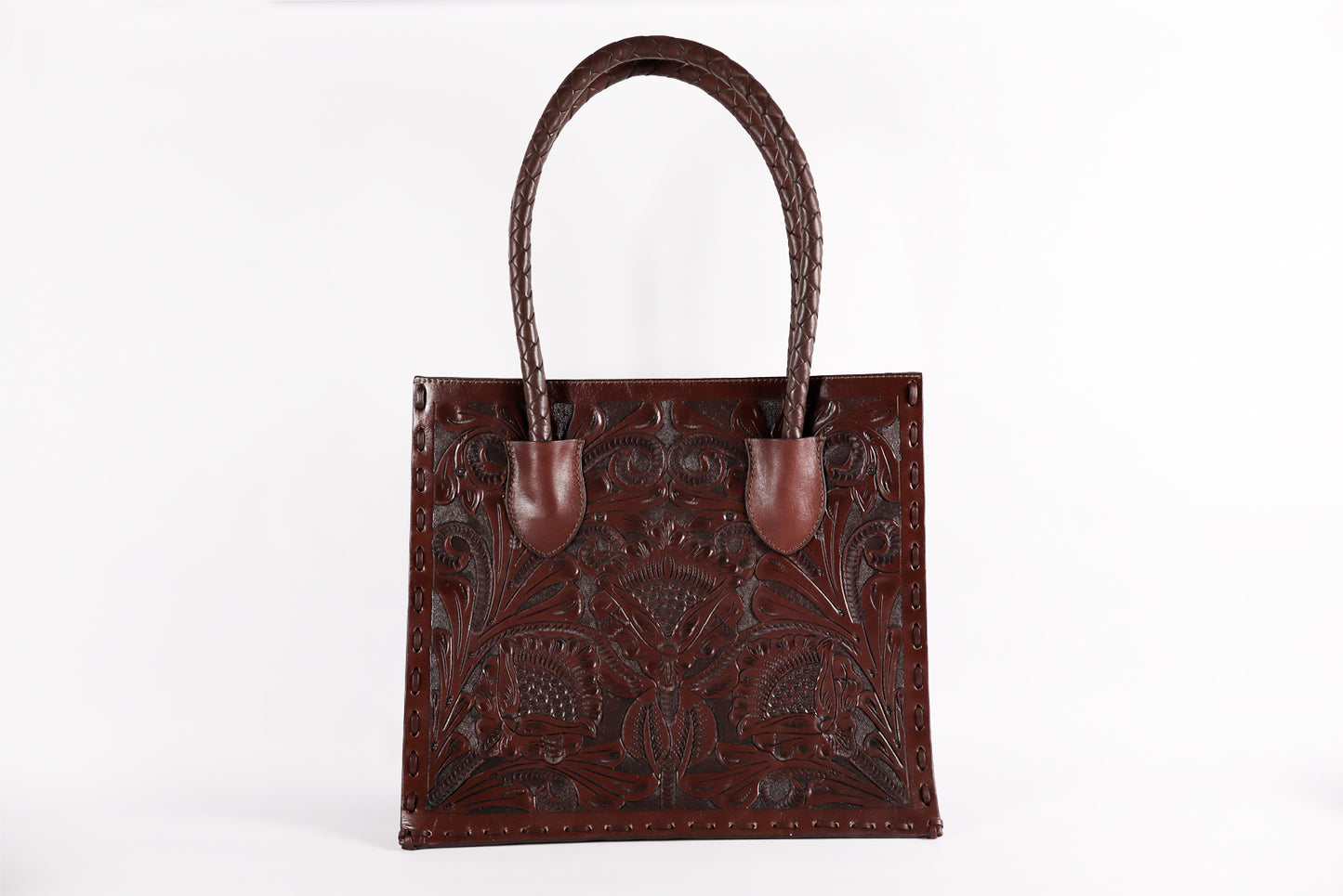 Handmade bag, tooled leather, Leather Shoulder bag, Brown Bag
