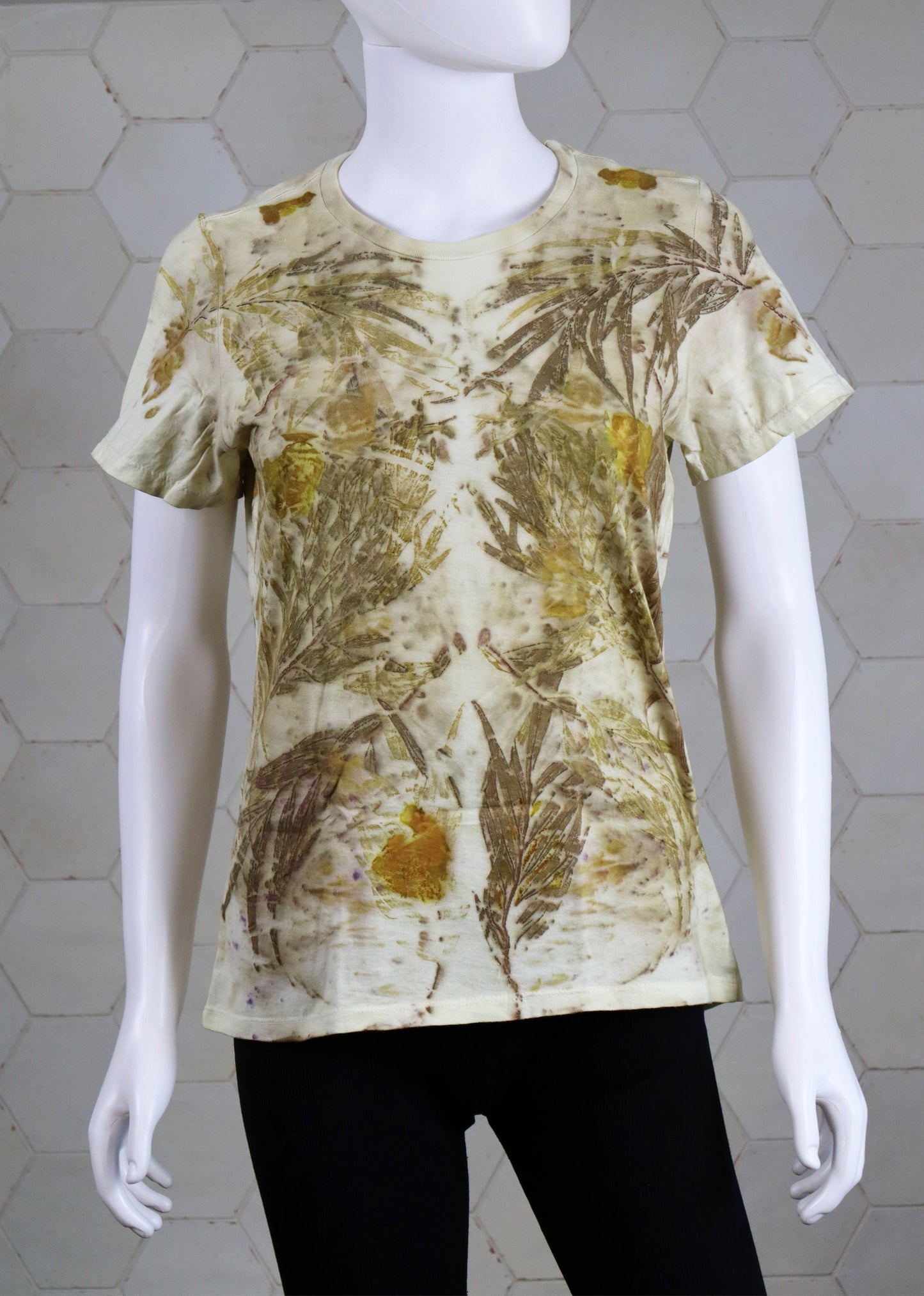 T-Shirt Original Design Ecoprint Natural Cotton Handmade dyed Women Clothing
