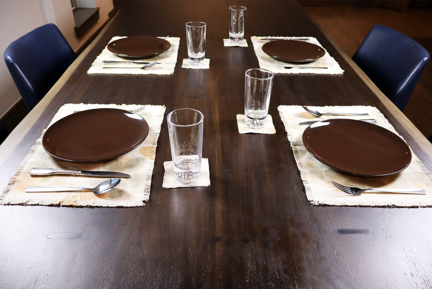 Unique original design Placemats, Set of 4 Placemats, Handmade dyed