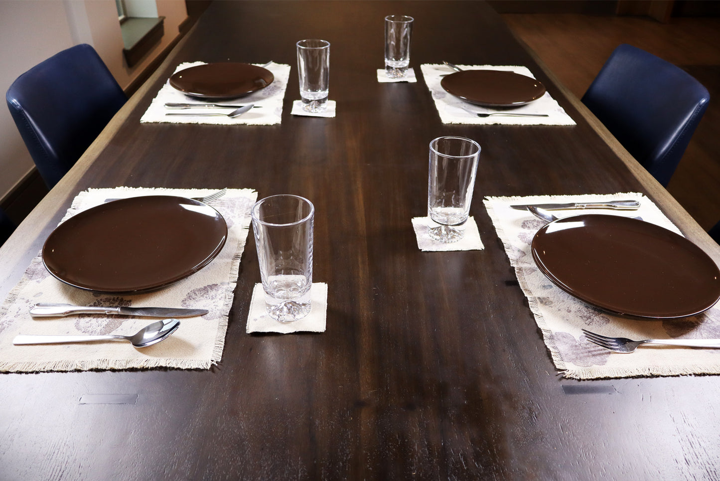 Fashion Natural Placemats Handmade dyed, Set of 4 Placemats.