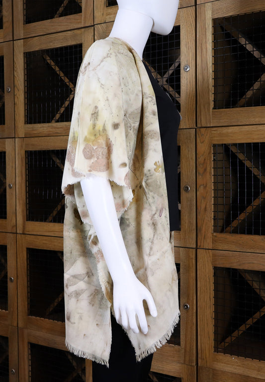 Elegant Natural kimono Print Leaves and Flowers