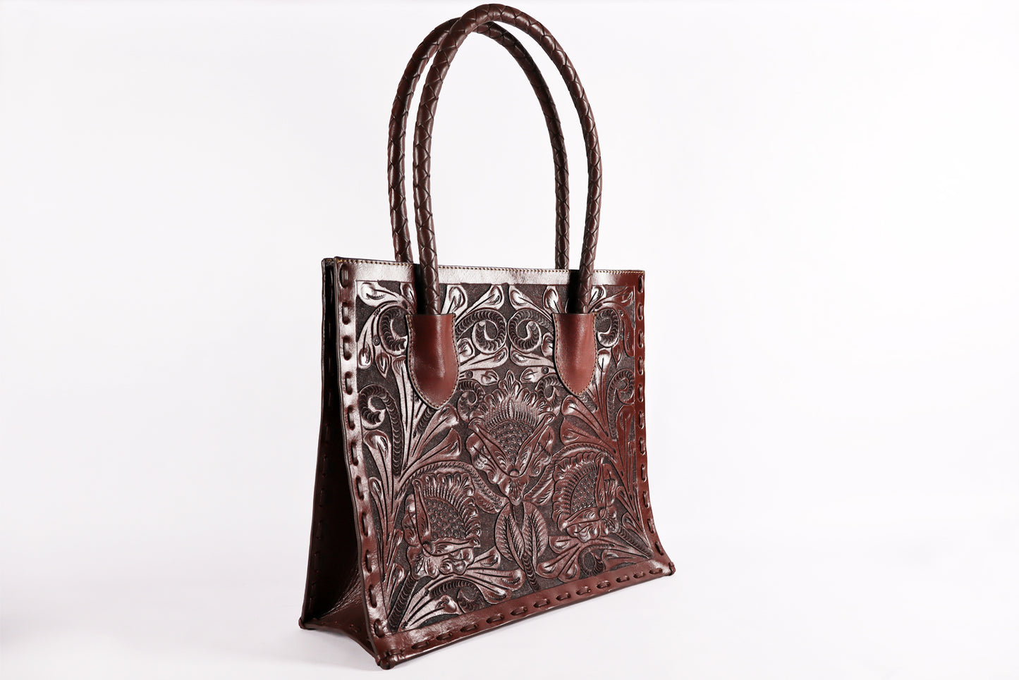 Handmade bag, tooled leather, Leather Shoulder bag, Brown Bag