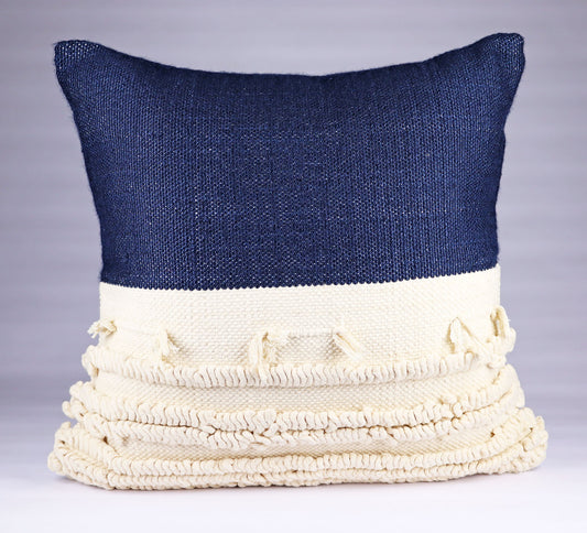 Pillow Natural Organic Navy blue, Beige.
