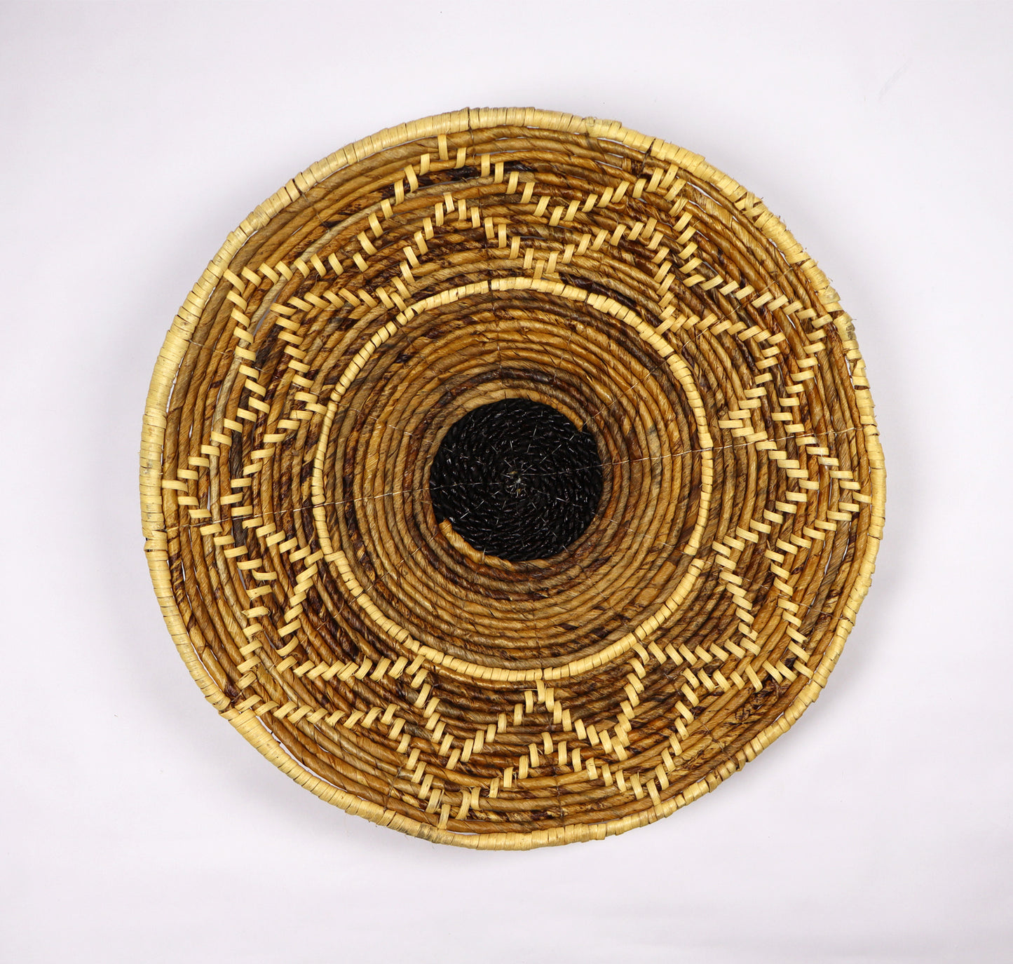 Woven Wall Basket Set of 2 Bekasi Beige & Black