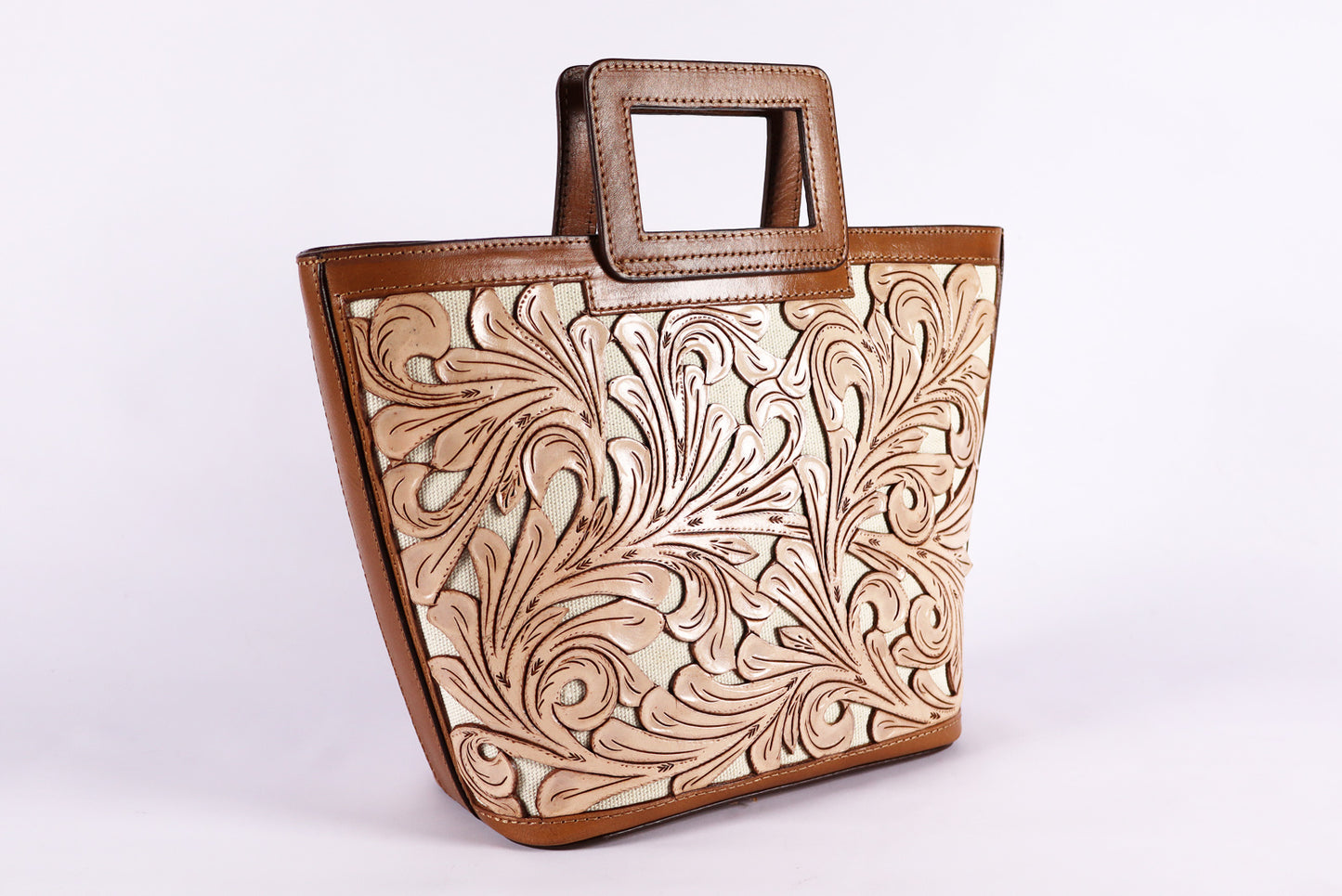 Leather Crossbody bag, Desert Bag, Genuine Tooled Leather