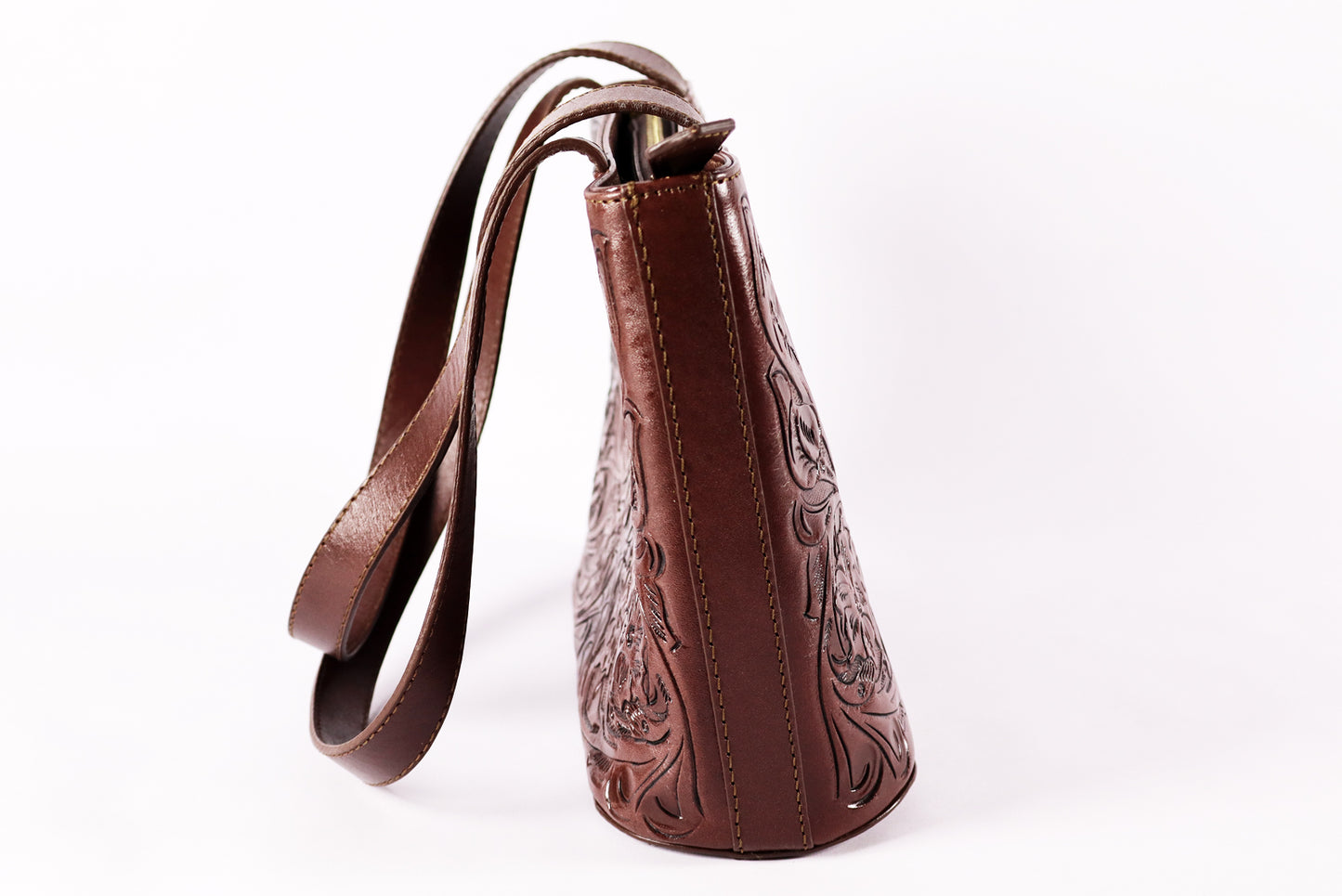 Tooled Leather Brown Bag – Timeless Craftsmanship, Modern Elegance