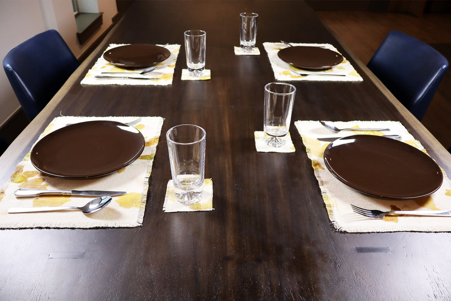 Natural Cotton Placemats Handmade dyed, Handmade Placemats.