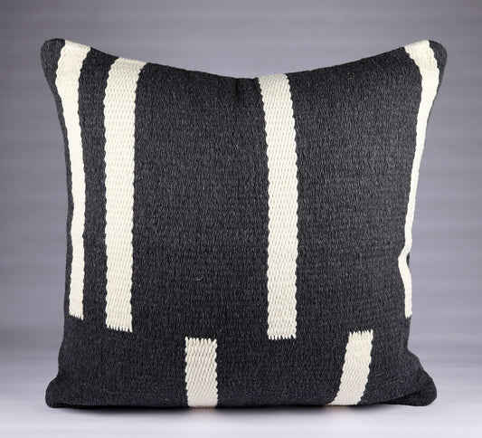 Pillow Natural Organic Oxford Dark Grey and Beige.