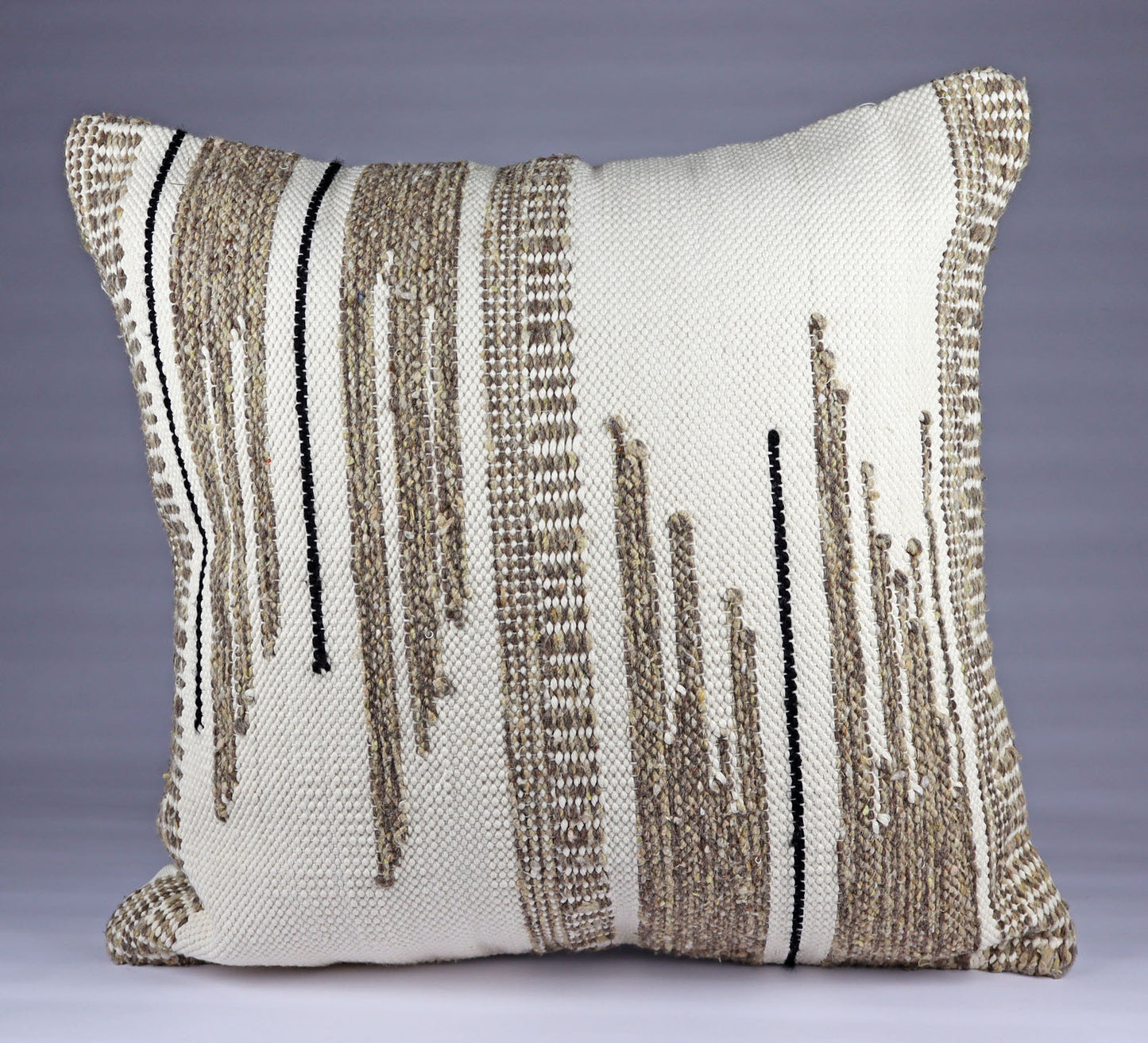 Pillow Natural organic Beige, Straw Brown and Black Color.