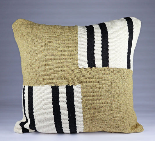 Pillow Natural organic Beige and Golden Corn Brown and Black colors.