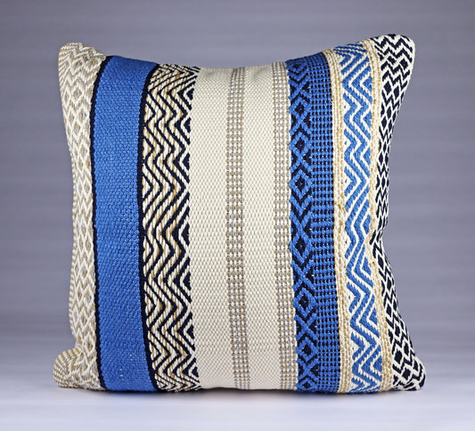 Pillow Natural Organic Color Blue, Black, Brown, Beige.