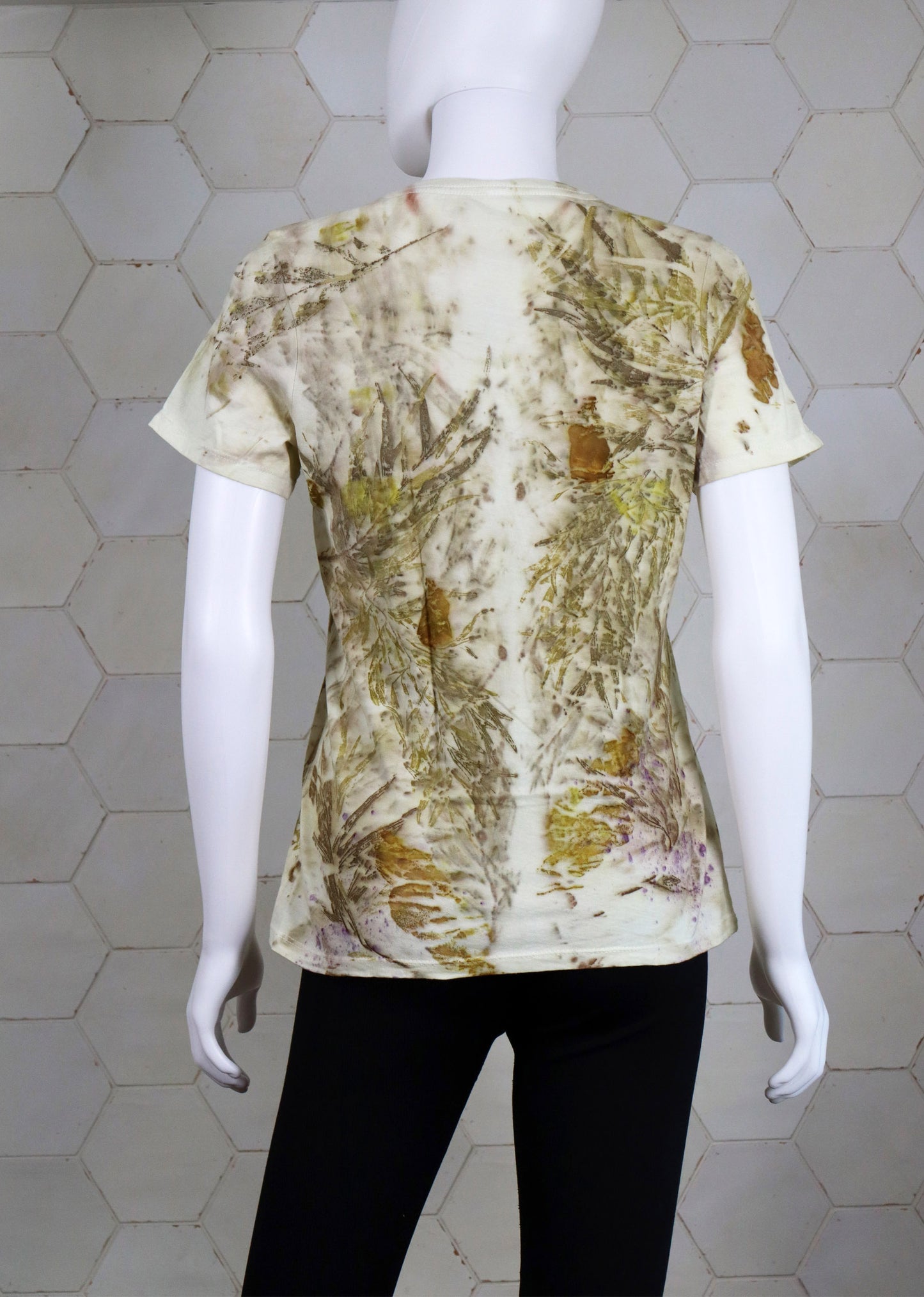T-Shirt Original Design Ecoprint Natural Cotton Handmade dyed Women Clothing