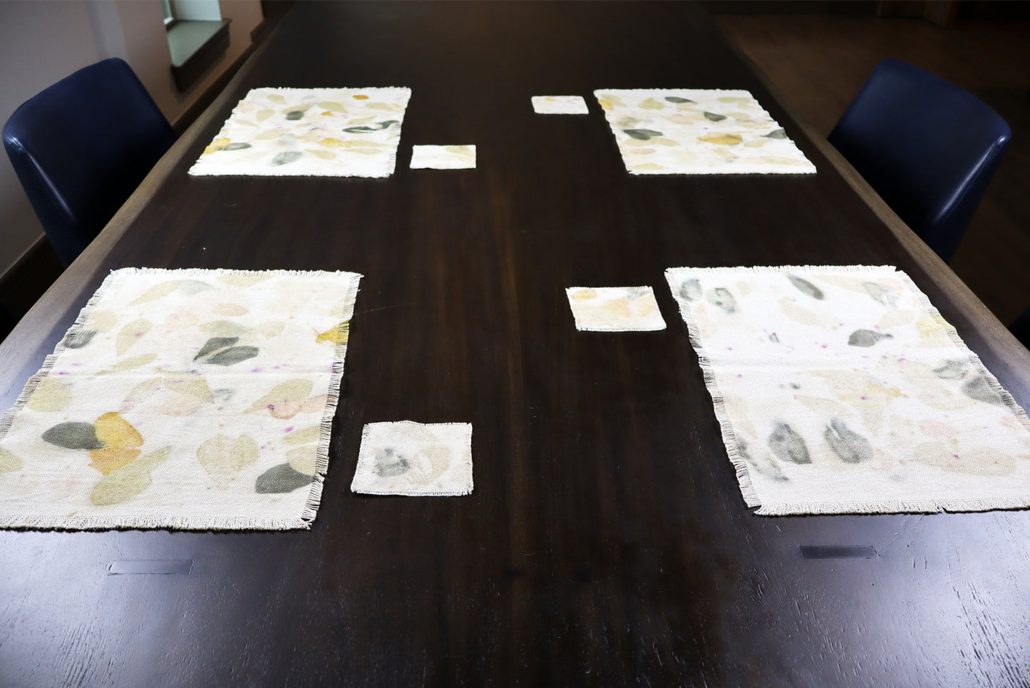 Placemats Handmade dyed, Set of 4 Placemats. Natural Cotton