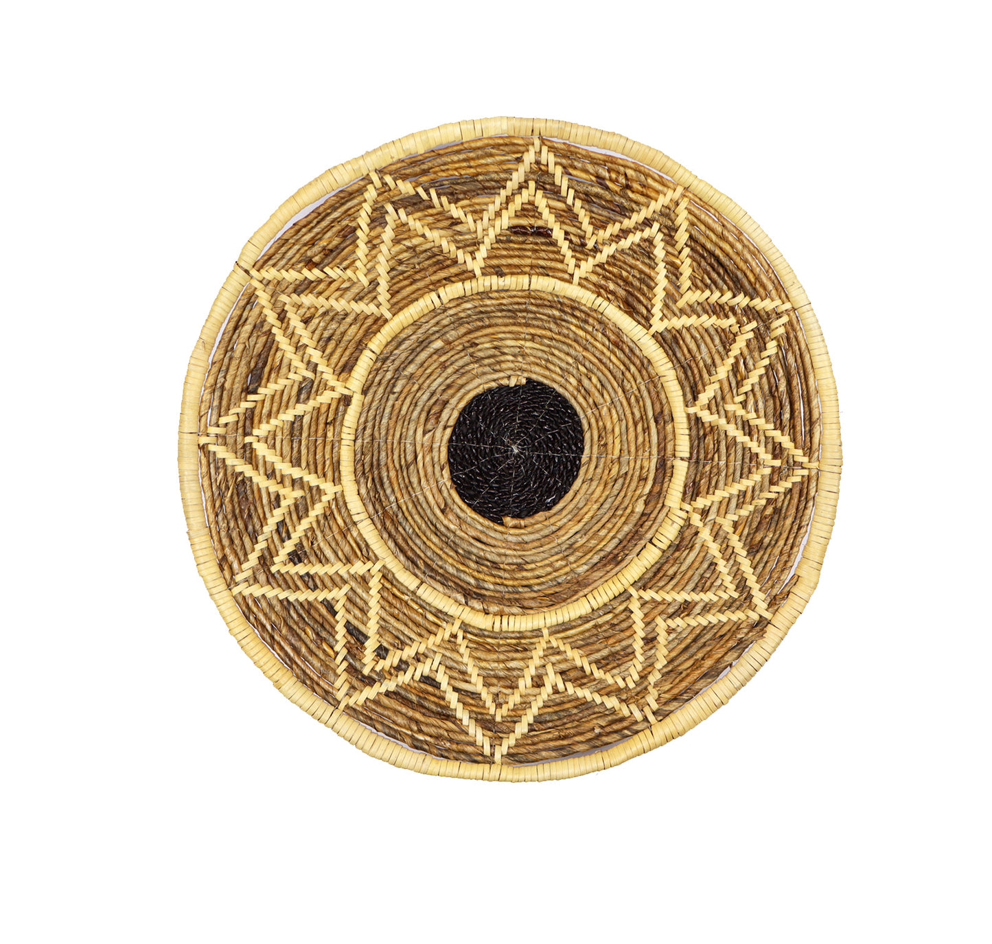 Woven Wall Basket Set of 2 Bekasi Beige & Black