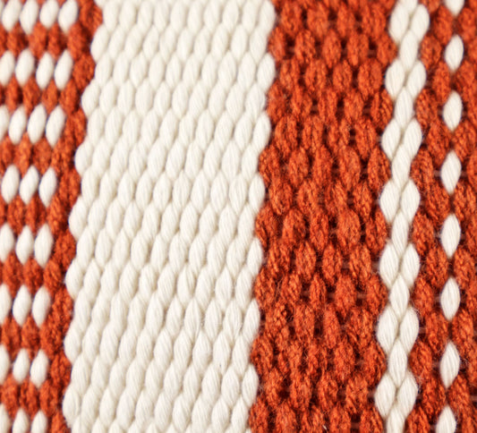 Pillow Natural organic Red and Beige colors.