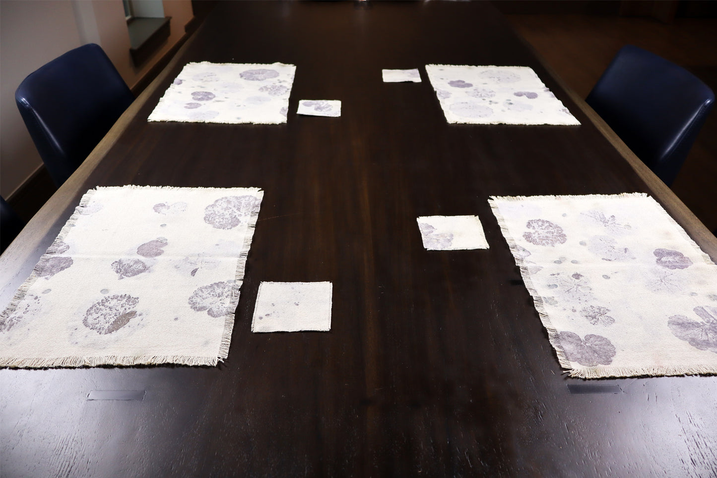 Fashion Natural Placemats Handmade dyed, Set of 4 Placemats.