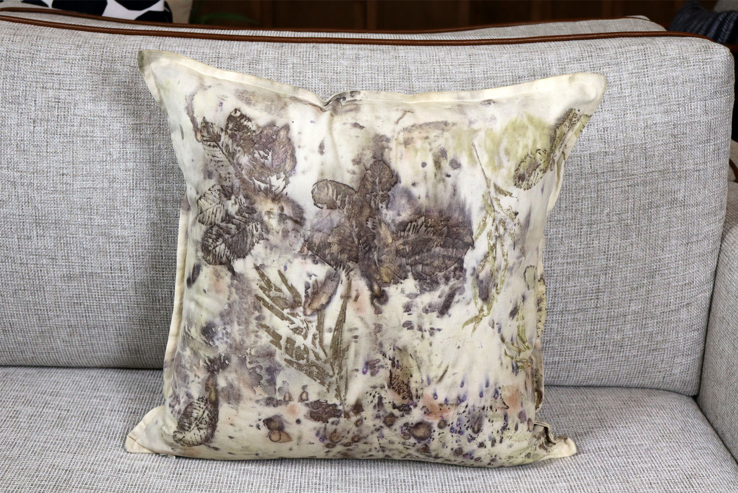Modern elegant Pillow Cotton Handmade dyed , Natural Pigments