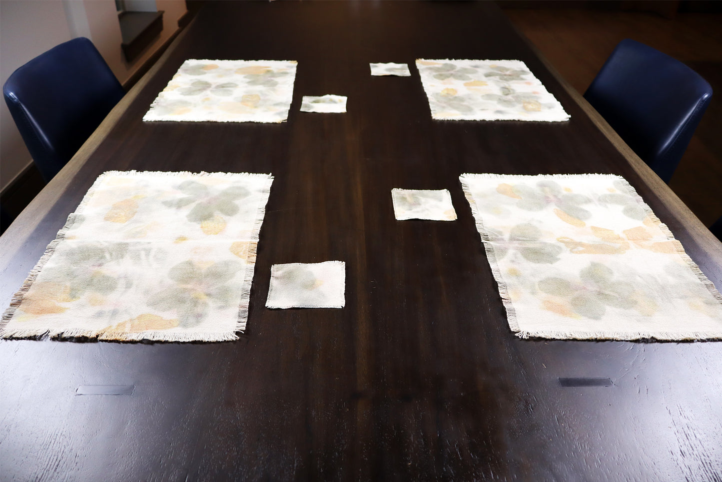 Unique original design Placemats, Set of 4 Placemats, Handmade dyed