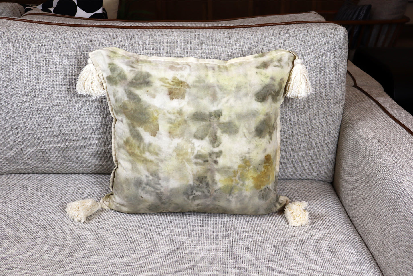 Ecoprint Nice Pillow, Original Design, Eco-Friendly, Organic Cotton, Handmade Dyed