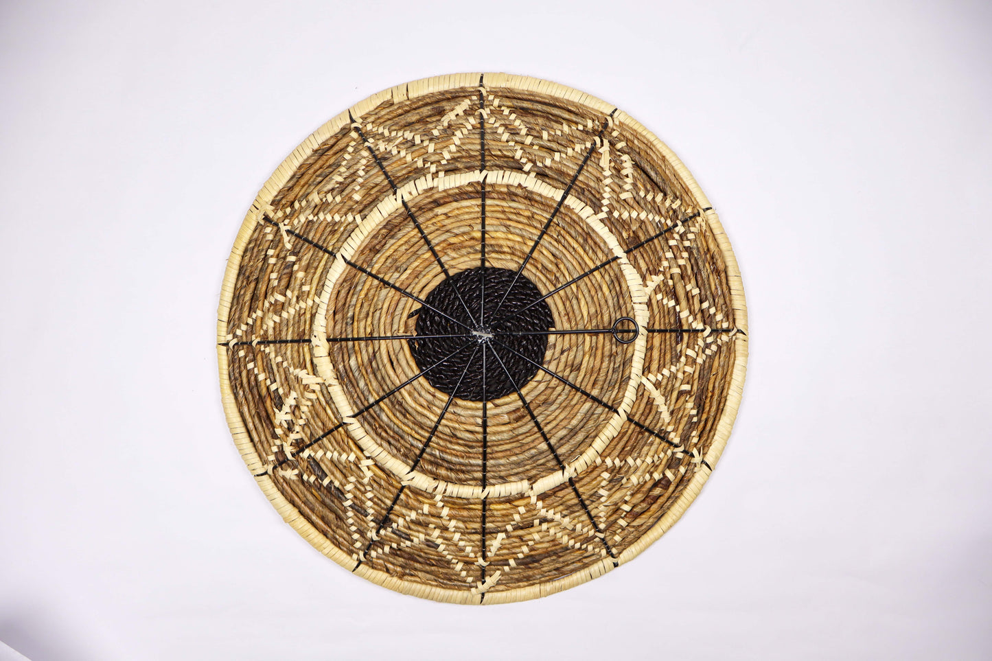 Woven Wall Basket Set of 2 Bekasi Beige & Black