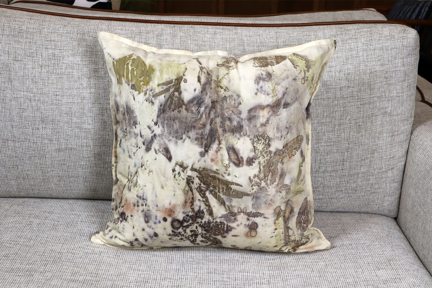 Modern elegant Pillow Cotton Handmade dyed , Natural Pigments