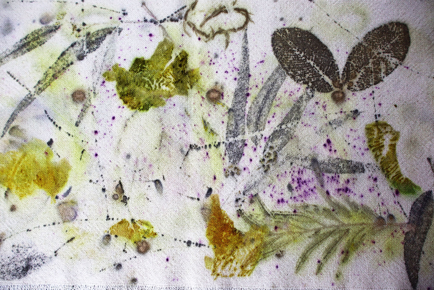 Set of 4 Placemats Natural Cotton Handmade dyed, Ecoprint
