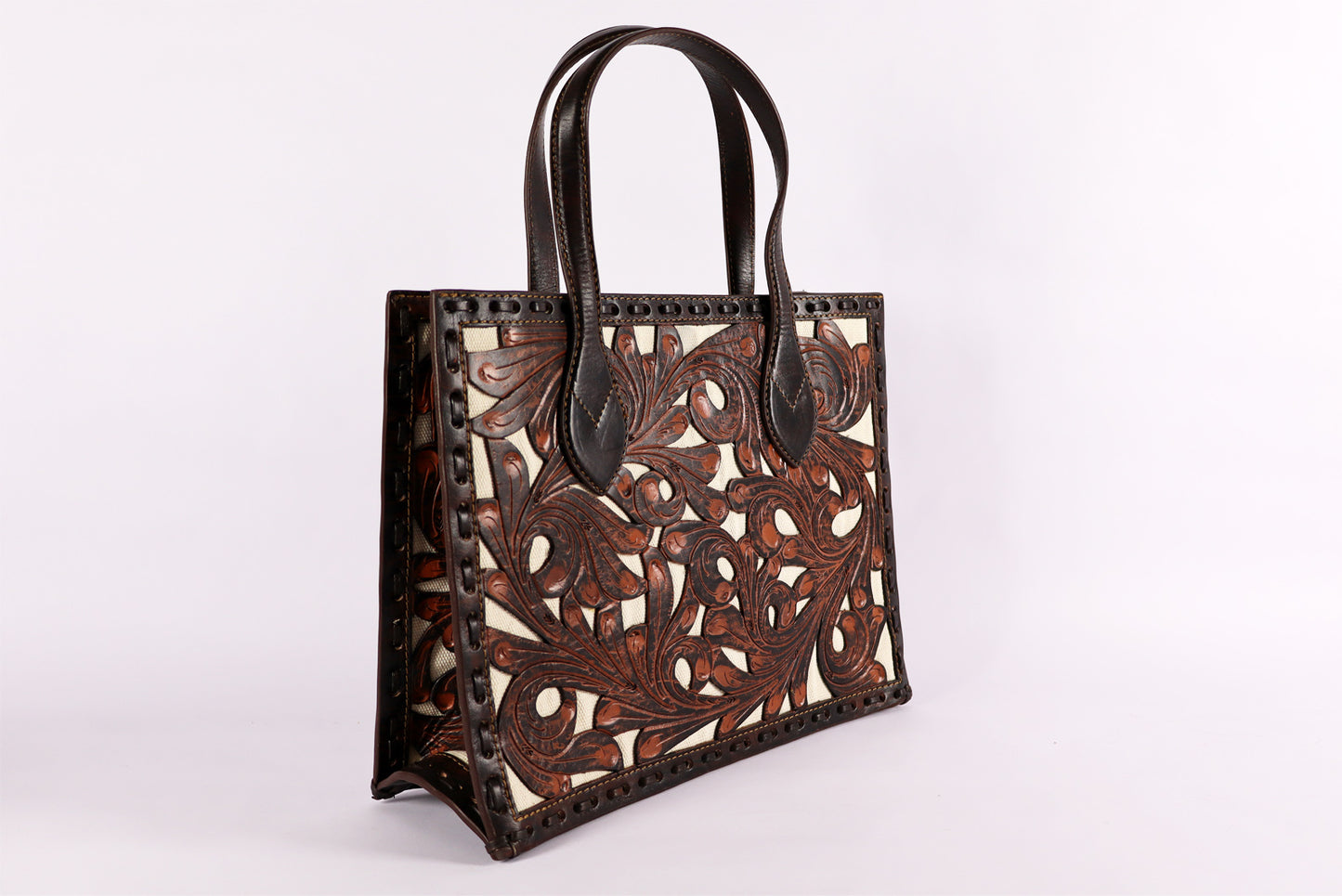 Crossbody bag, French beige Bag, woman bag, Genuine Tooled Leather bags