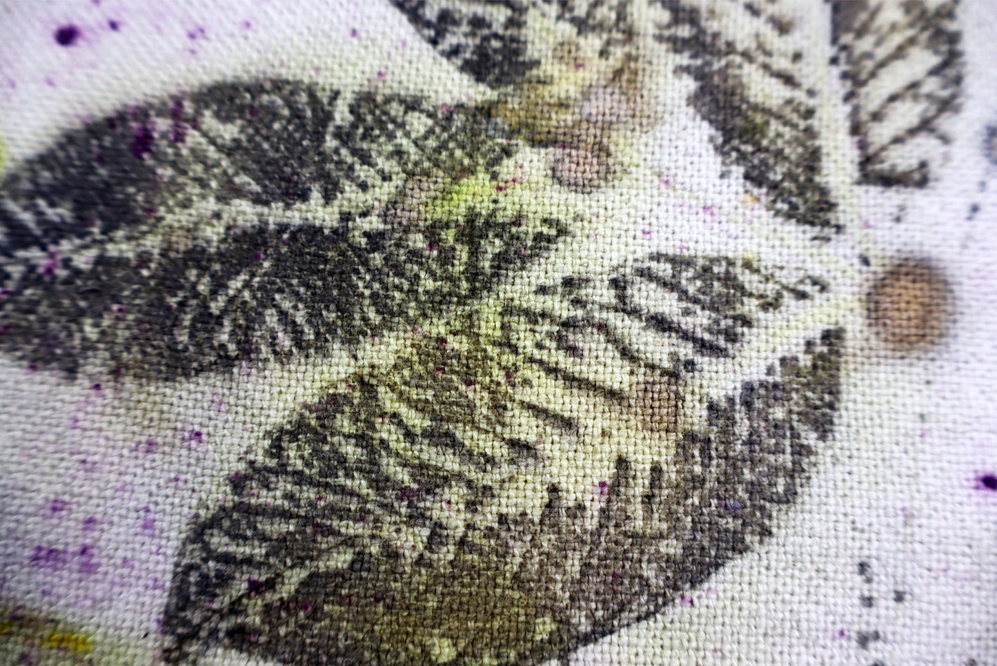 Set of 4 Placemats Natural Cotton Handmade dyed, Ecoprint