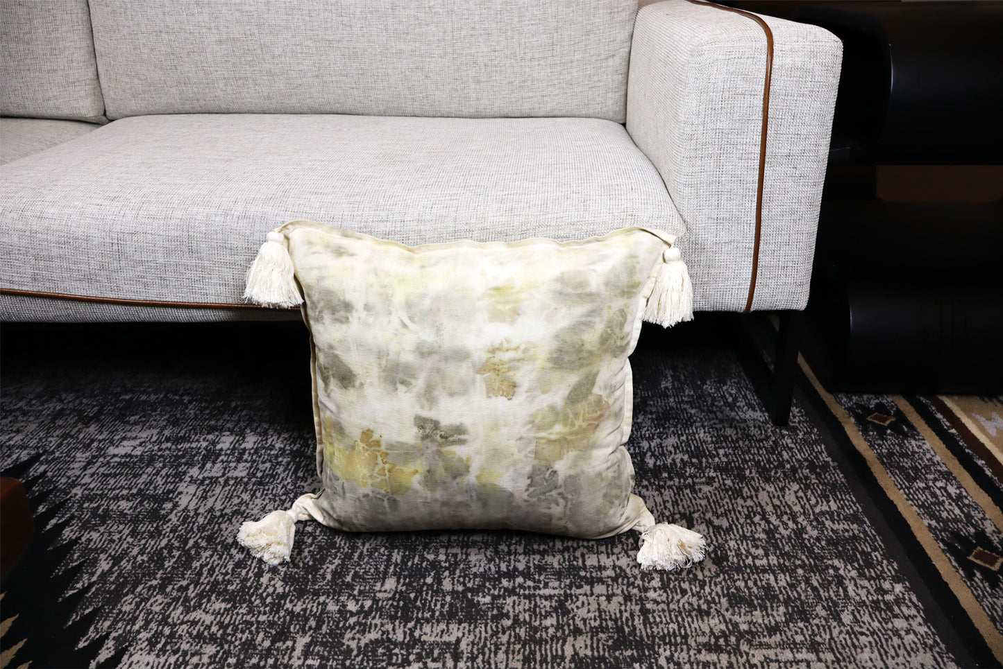Ecoprint Nice Pillow, Original Design, Eco-Friendly, Organic Cotton, Handmade Dyed