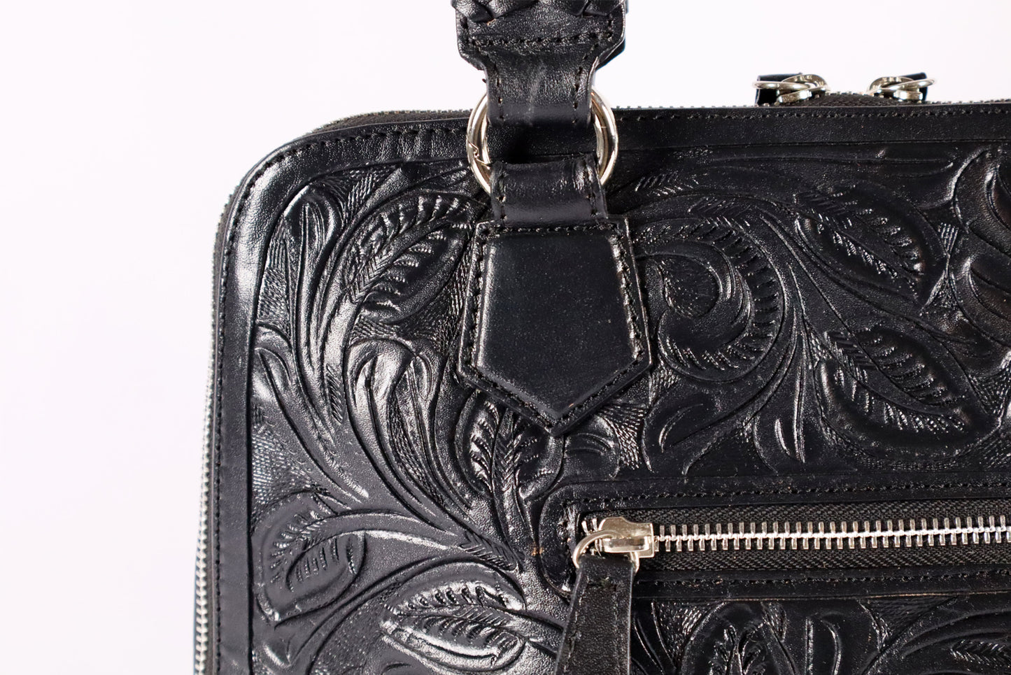 Tooled Leather Black Bag – Timeless Craftsmanship, Modern Elegance