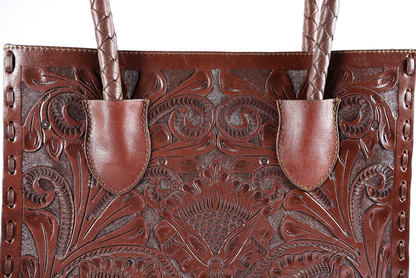 Handmade bag, tooled leather, Leather Shoulder bag, Brown Bag