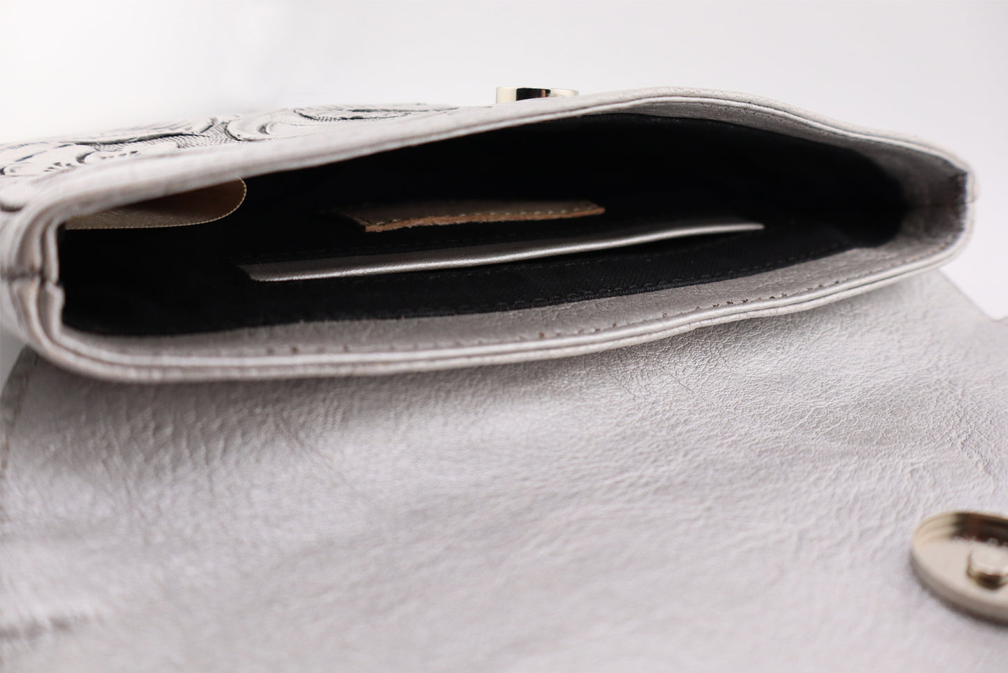 Crossbody Silver Bags, Handmade tooled leather purse