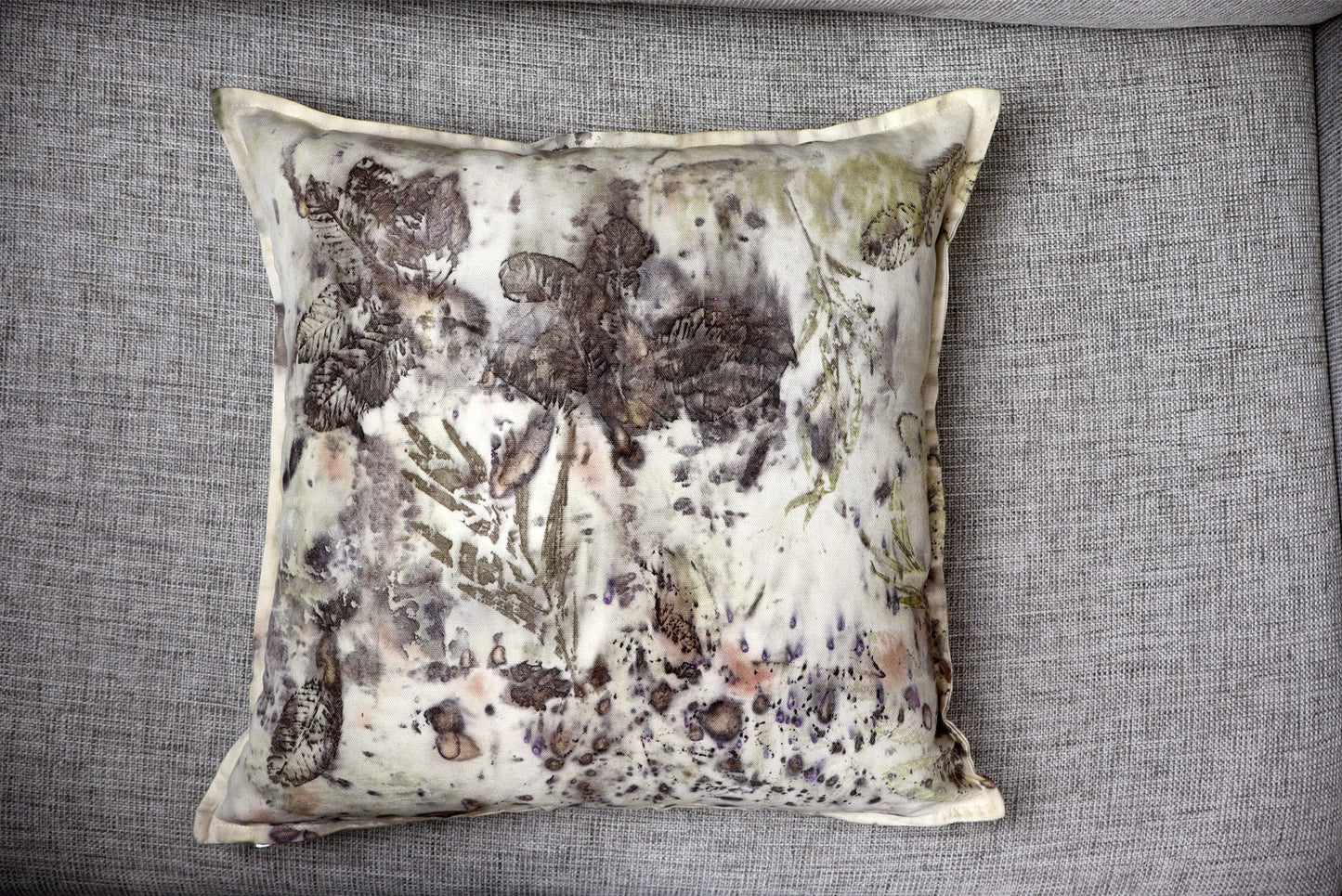 Modern elegant Pillow Cotton Handmade dyed , Natural Pigments