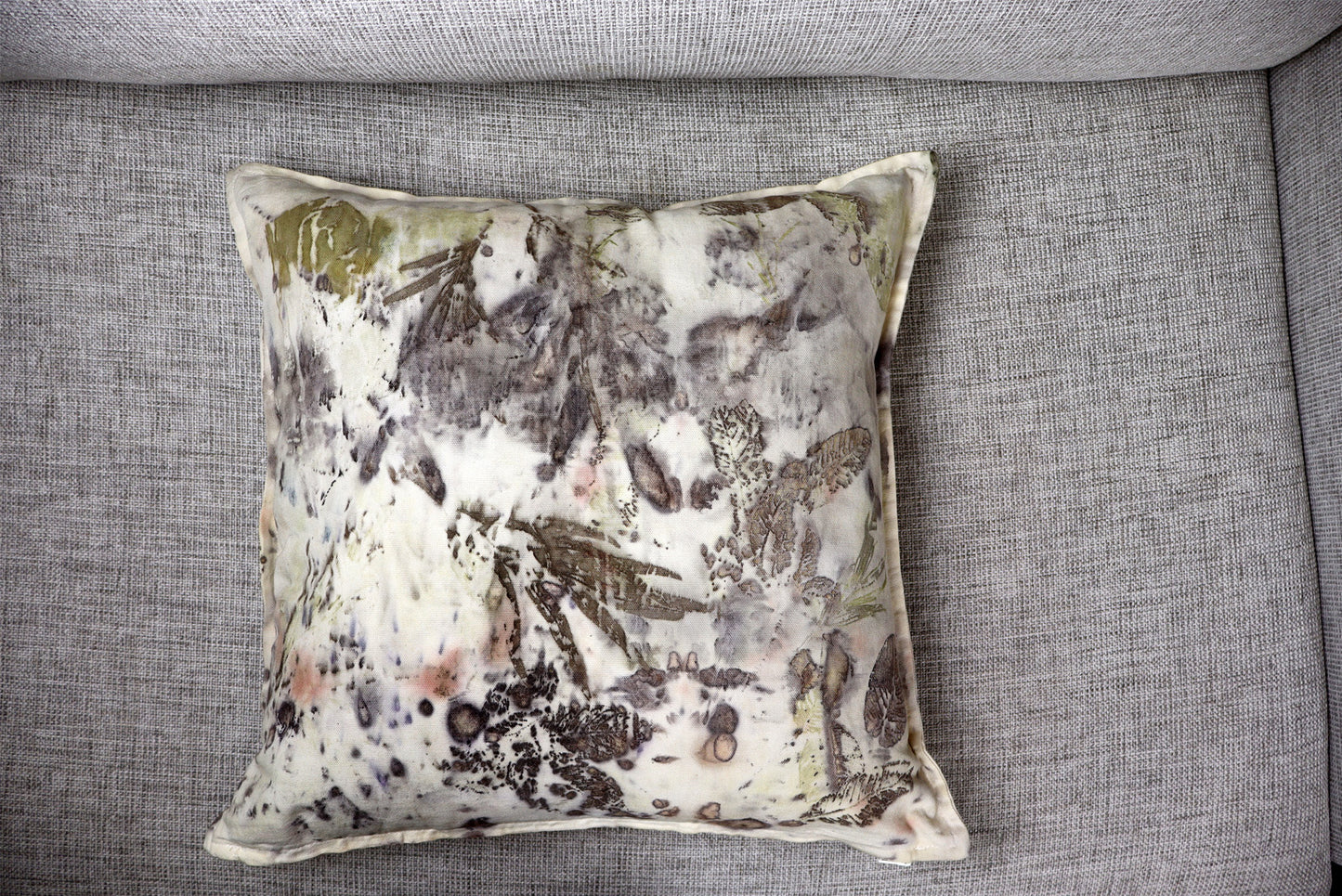 Modern elegant Pillow Cotton Handmade dyed , Natural Pigments