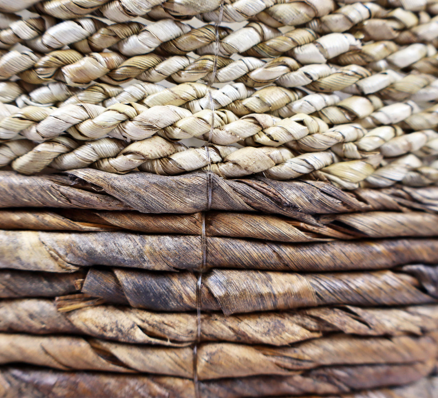 Set of 3 Natural Handwoven Beige Quebec basket