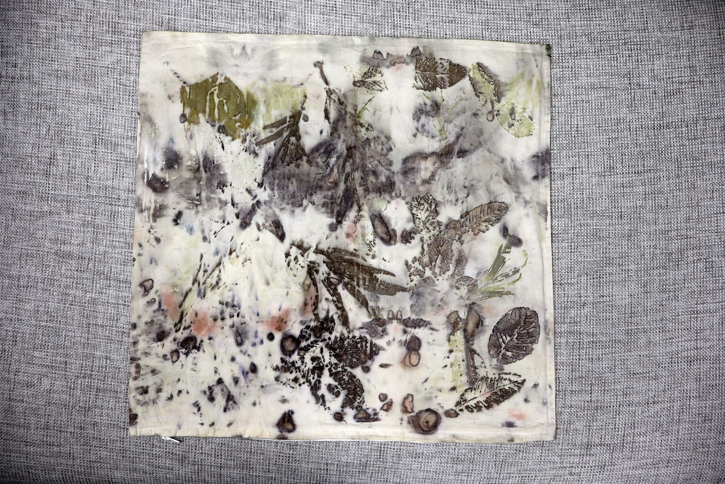 Modern elegant Pillow Cotton Handmade dyed , Natural Pigments