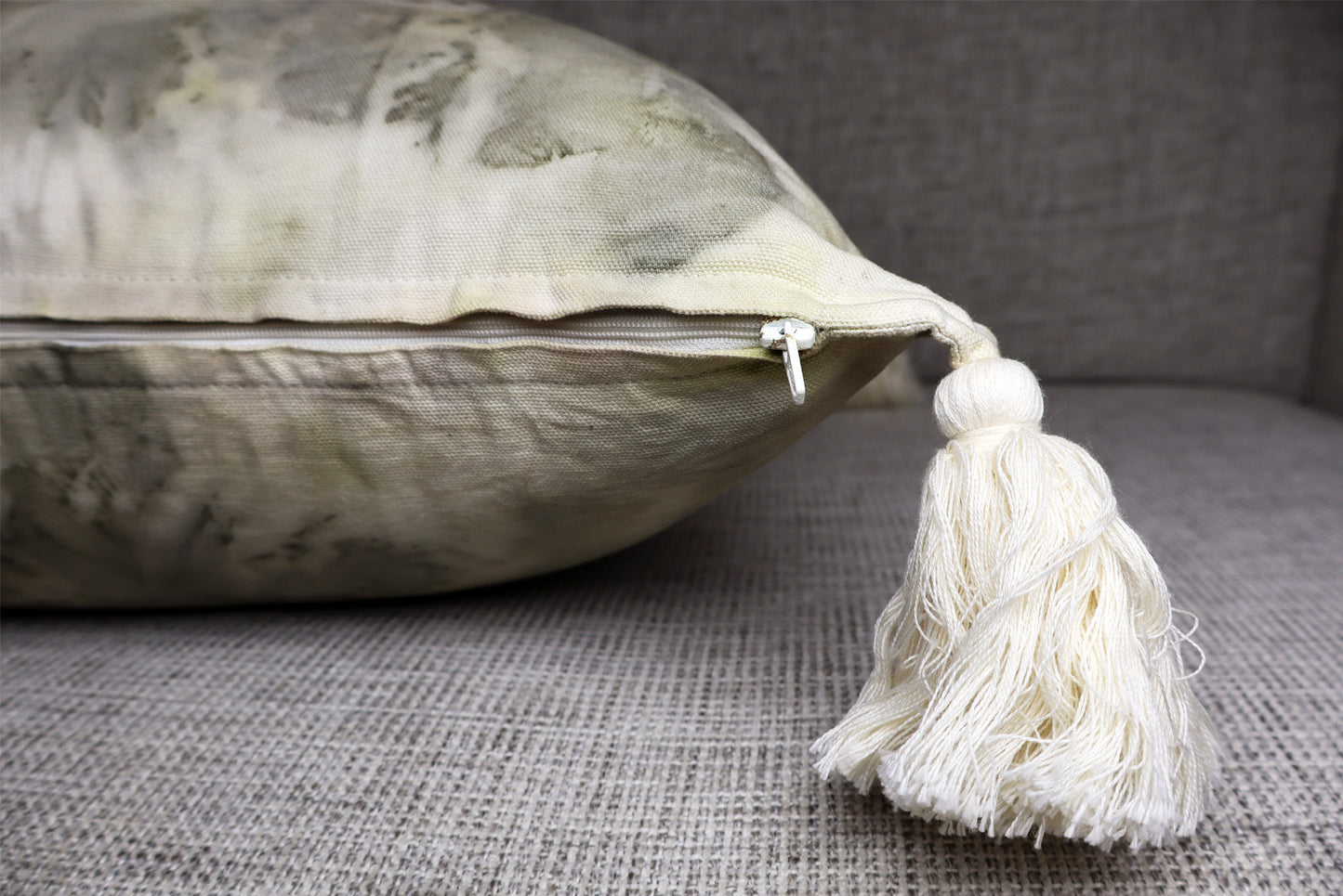 Ecoprint Nice Pillow, Original Design, Eco-Friendly, Organic Cotton, Handmade Dyed